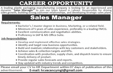 sales manager jobs