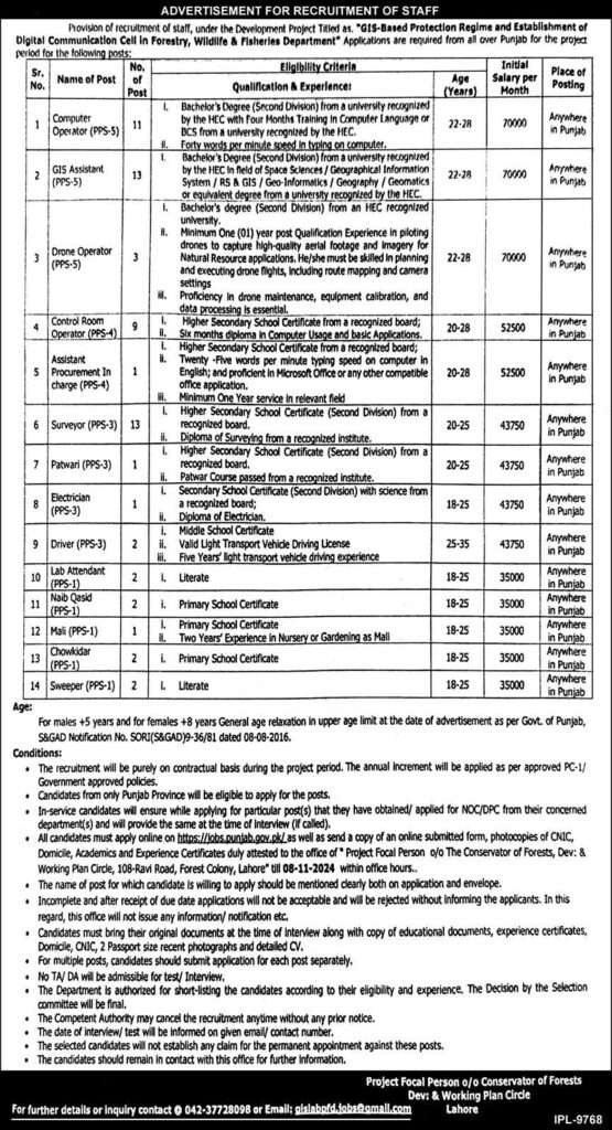 Punjab Govt Jobs Sweeper Chowkidar Mali Naib Qasid