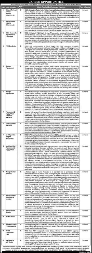 Donor Funded Project Jobs NIH 2024