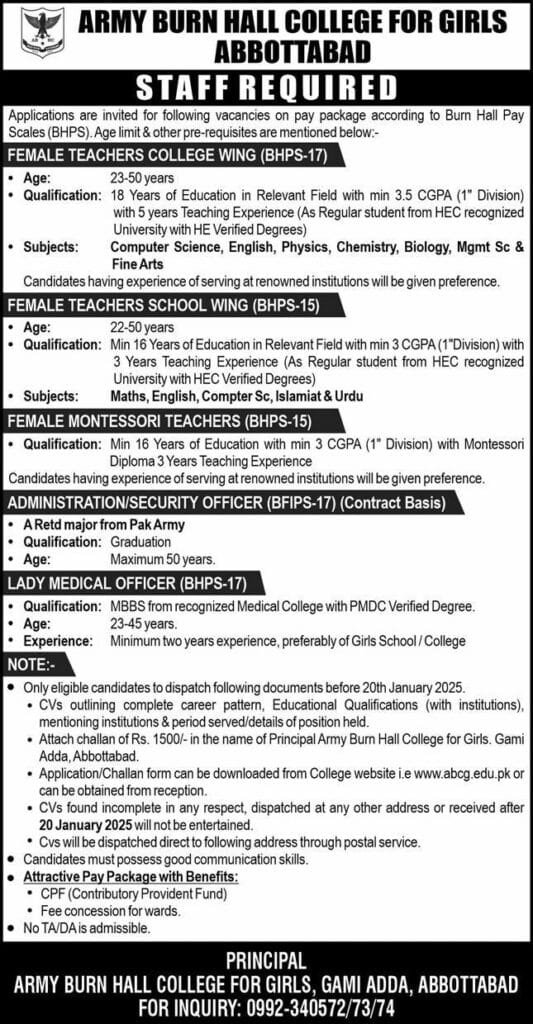 Army Burn Hall College Jobs
